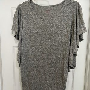Gray batwing maternity top